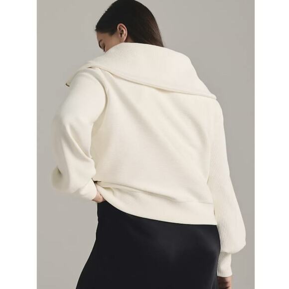 Varley Vine Half-Zip Pullover Ivory Size 1X Anthropologie Relaxed Fit Sweatshirt - Picture 2 of 8